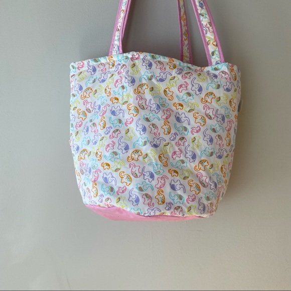 Elephant Print and Pink Tote Bag - Picture 11 of 12
